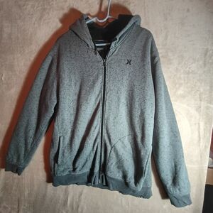 Hurley Hoodie Sweatshirt Men XL Gray Heathered Fleece Line Skateboarding